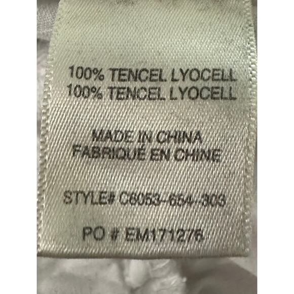 CLOTH & STONE Anthropologie White Raw-Hem Strapless Cropped Jumpsuit - Sz L - Picture 5 of 5